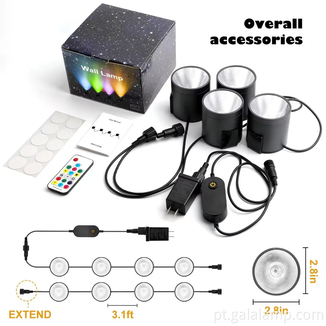 Modern Smart Control RGB Tuya Music Sync Corredor Round Head Single Cabeça 5W Bedroom Scândega à prova d'água Lâmpada de parede liderada por aro interior